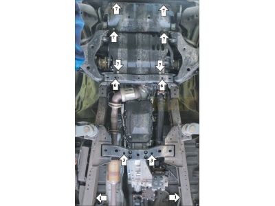 Усиленная Защита картера Двигателя, КПП, Радиатора, Переднего дифференциала, Разд. коробки, 3 мм, сталь для  Mitsubishi L200; Pajero Sport 2016-2023