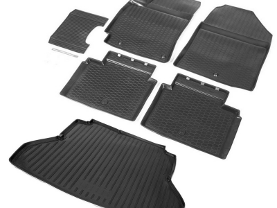 Комплект ковриков салона и багажника Rival полиуретан 6 штук для Hyundai Elantra № K12301002-1