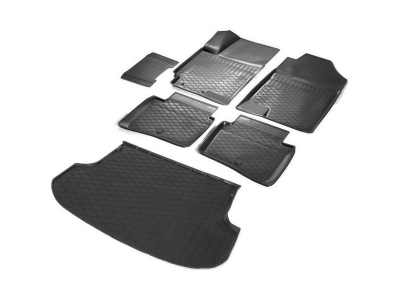 Комплект ковриков салона и багажника Rival полиуретан 6 штук на хетчбек для Kia Rio X-line 2017-2020