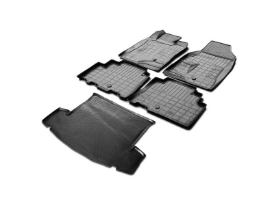 Комплект ковриков салона и багажника Rival полиуретан 5 штук на 5 мест для Chevrolet Captiva 2011-2016