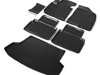 Комплект ковриков салона и багажника Rival полиуретан 6 штук для Hyundai ix35 № K12304002-1