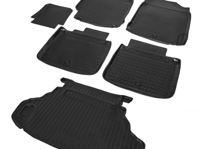 Комплект ковриков салона и багажника Rival полиуретан 6 штук для Toyota Camry XV50 № K15701003-2