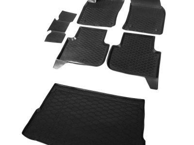 Комплект ковриков салона и багажника Rival полиуретан 6 штук на ровный пол для Volkswagen Tiguan № K15805006-5
