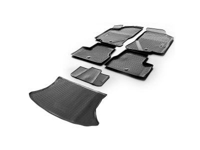 Комплект ковриков салона и багажника Rival полиуретан 6 штук для Datsun mi-DO 2015-2021