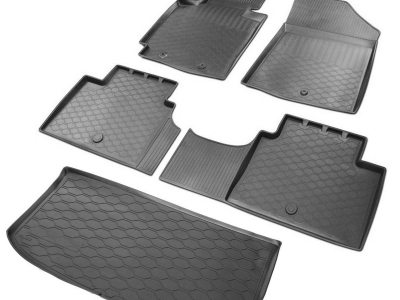 Комплект ковриков салона и багажника Rival полиуретан 5 штук на хетчбек 5 дверей для Kia Soul 2 № K12806001-2