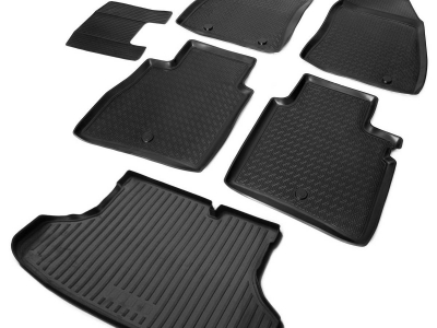 Комплект ковриков салона и багажника Rival полиуретан 6 штук для Nissan Sentra B17 № K14106002-1