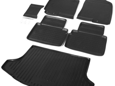Комплект ковриков салона и багажника Rival полиуретан 6 штук для Kia Sportage № K12805001-2