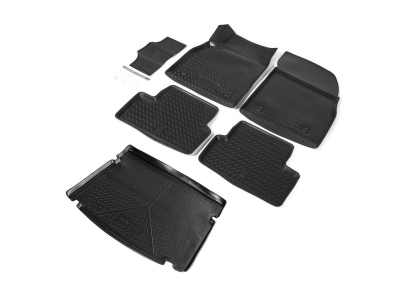 Комплект ковриков салона и багажника Rival полиуретан 6 штук на хетчбек для Chevrolet Cruze 2012-2015