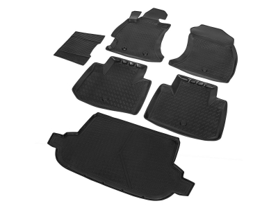 Комплект ковриков салона и багажника Rival полиуретан 6 штук для Subaru Forester 2013-2018