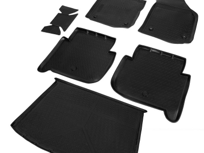 Комплект ковриков салона и багажника Rival полиуретан 6 штук для Volkswagen Touran № K15806003-1