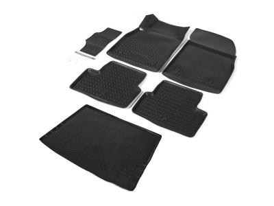 Комплект ковриков салона и багажника Rival полиуретан 6 штук на универсал для Chevrolet Cruze 2012-2015