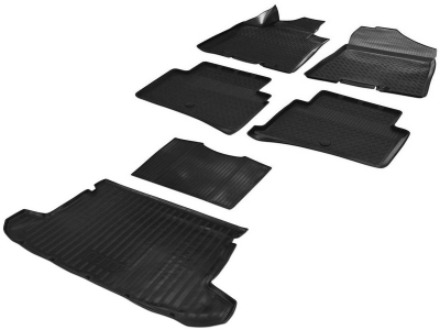 Комплект ковриков салона и багажника Rival полиуретан 6 штук для Hyundai Tucson 3 № K12309002-1