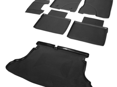 Комплект ковриков салона и багажника Rival полиуретан 6 штук на седан для Lada Vesta/Vesta Cross № K16006001-2