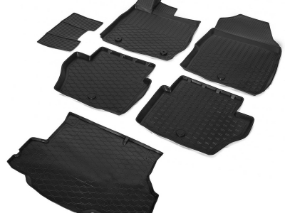 Комплект ковриков салона и багажника Rival полиуретан 6 штук на седан для Ford Fiesta № K11805003-1