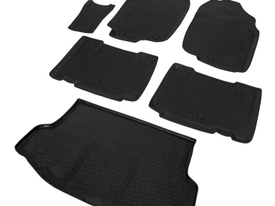 Комплект ковриков салона и багажника Rival полиуретан 6 штук на авто с докаткой для Toyota RAV4 № K15706002-1