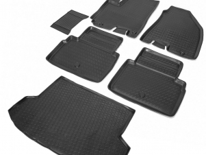 Комплект ковриков салона и багажника Rival полиуретан 6 штук для JAC S5 Eagle № K19201002-1