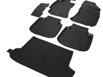 Комплект ковриков салона и багажника Rival полиуретан 6 штук для Subaru Outback № K15403002-1