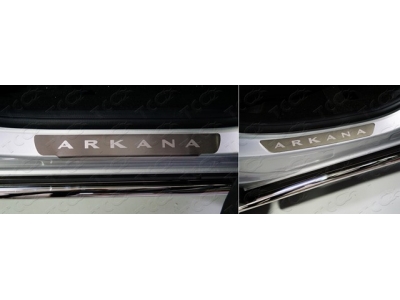 Накладки на пороги лист шлифованный надпись Arkana 4 шт для Renault Arkana № RENARK19-04