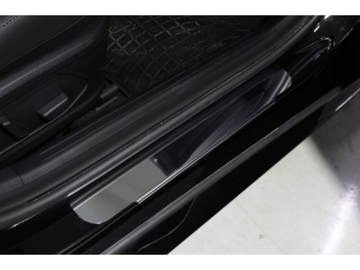 Накладки на пороги лист зеркальный 4 шт ТСС для Hyundai Sonata 2019-2021