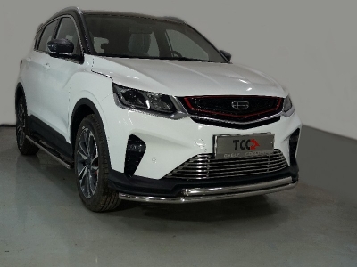 Защита передняя двойная 42-42 мм ТСС для Geely Coolray 2019-2021