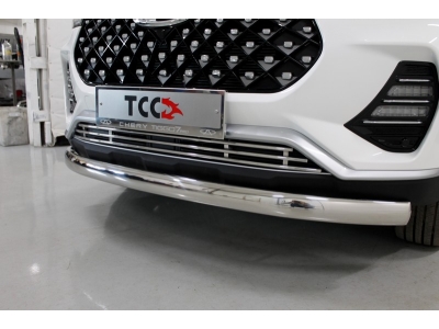 Накладка решетки радиатора 12 мм ТСС для Chery Tiggo 7 Pro 2020-2023