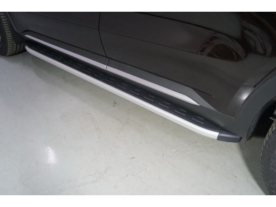 Пороги алюминиевые с пластиковой накладкой для Kia Sorento № KIASOR20-15AL