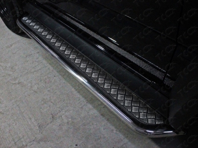 Пороги с площадкой алюминиевый лист 42 мм для Suzuki Jimny № SUZJIM19-18