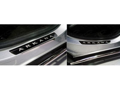 Накладки на пороги лист зеркальный надпись Arkana 4 шт для Renault Arkana № RENARK19-03