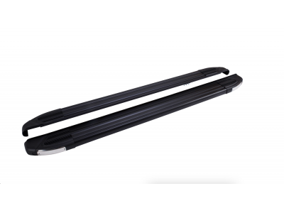 Пороги алюминиевые Brilliant Black для Mitsubishi Outlander № MIOL.46.2050
