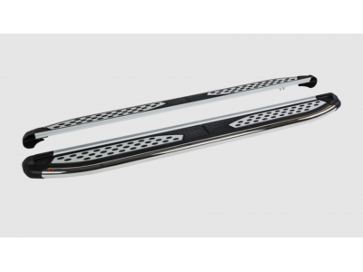 Пороги алюминиевые Zirkon для Kia Sorento/Hyundai Santa Fe 2012-2020