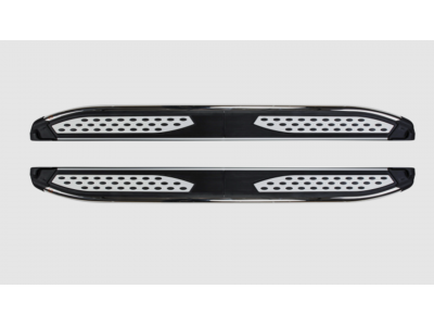 Пороги алюминиевые Zirkon для Kia Sorento/Hyundai Santa Fe 2012-2020
