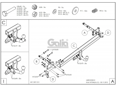 Фаркоп оцинкованный Galia шар A для Mercedes-Benz E-Class W211 2002-2009