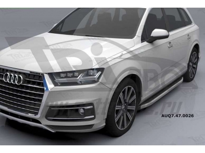 Пороги алюминиевые Alyans для Audi Q7 2015-2021