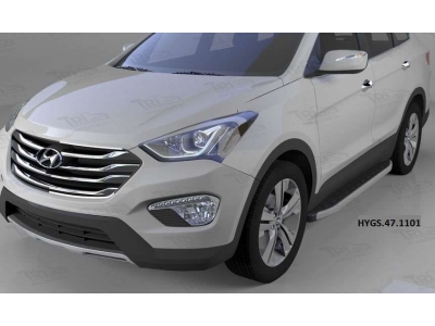 Пороги алюминиевые Alyans для Hyundai Santa Fe Grand 2014-2021