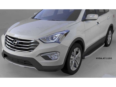 Пороги алюминиевые Alyans для Hyundai Santa Fe 2012-2018