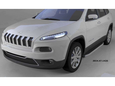 Пороги алюминиевые Alyans для Jeep Cherokee 2014-2018