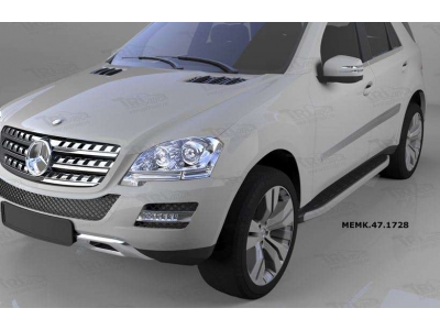 Пороги алюминиевые Alyans для Mercedes-Benz ML W164 2005-2011