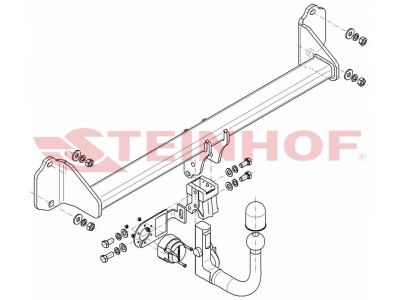 Фаркоп для BMW X1 F48 2015-2022, BMW 2-Series Active Tourer F45 2014-2021, BMW 2-Series Gran Tourer F46 2015-2021 вертикальное быстросъемное крепление шара на ключе