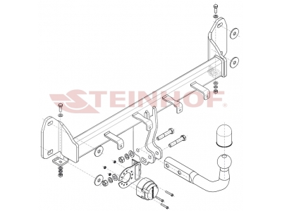 Фаркоп для BMW X3 F25 (также xDrive) 2010-2017, BMW X3 G01 2017-2024, BMW X4 F26 2014-2018, BMW X4 G02 2018-н.в. условно-съемное крепление шара