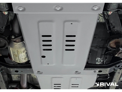 Защита КПП (алюминий) + комплект крепежа для BAIC BJ40 2023-н.в. (V - 2.0, АКПП, полный)