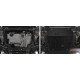 Защита картера + КПП (сталь) + комплект крепежа для Geely Atlas Pro 2021-2024 (V - 1.5T Hybrid, АКПП, полный привод), Geely Azkarra (V - 1.5T Hybrid, АКПП, полный привод), Belgee X70 2024-н.в.