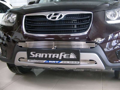 Накладка на решетку бампера 10 мм для Hyundai Santa Fe