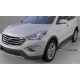 Пороги алюминиевые Brillant серебристые для Hyundai Santa Fe Grand 2014-2021