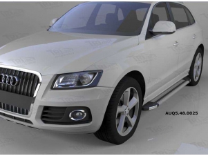 Пороги алюминиевые Brillant серебристые для Audi Q5 № AUQ5.48.0025