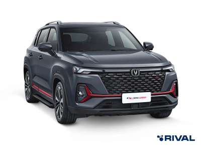 Порог-площадка "Black" F180ALB + комплект крепежа для Changan CS35 Plus 2022-н.в.