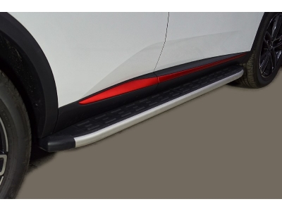 Пороги алюминиевые с пластиковой накладкой 1720 мм для Changan CS55 plus I Рестайлинг 2WD 1.5T 2021 – н.в. CHANCS55PL23-07AL