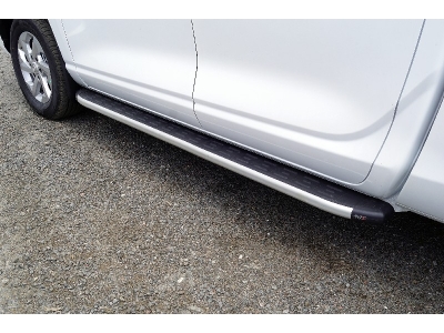 Пороги алюминиевые с пластиковой накладкой 1920 мм для Changan Hunter Plus 2.0 4WD 2023 – н.в.  CHANHUNPL23-24AL