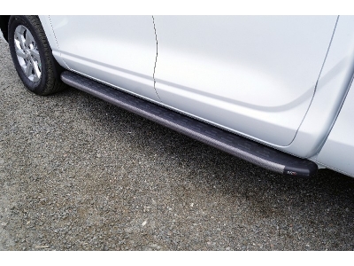 Пороги алюминиевые с пластиковой накладкой (карбон серые) 1920 мм для Changan Hunter Plus 2.0 4WD 2023 – н.в.  CHANHUNPL23-24GR