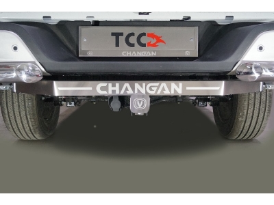 Фаркоп (оцинкованный, шар E нерж., надпись Changan) ТСС для Changan Hunter Plus 2.0 4WD 2023 – н.в.