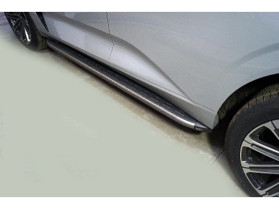 Пороги алюминиевые с пластиковой накладкой (карбон серые) 1920 мм для Changan UNI-K 2020 – н.в. CHANUNIK23-03GR